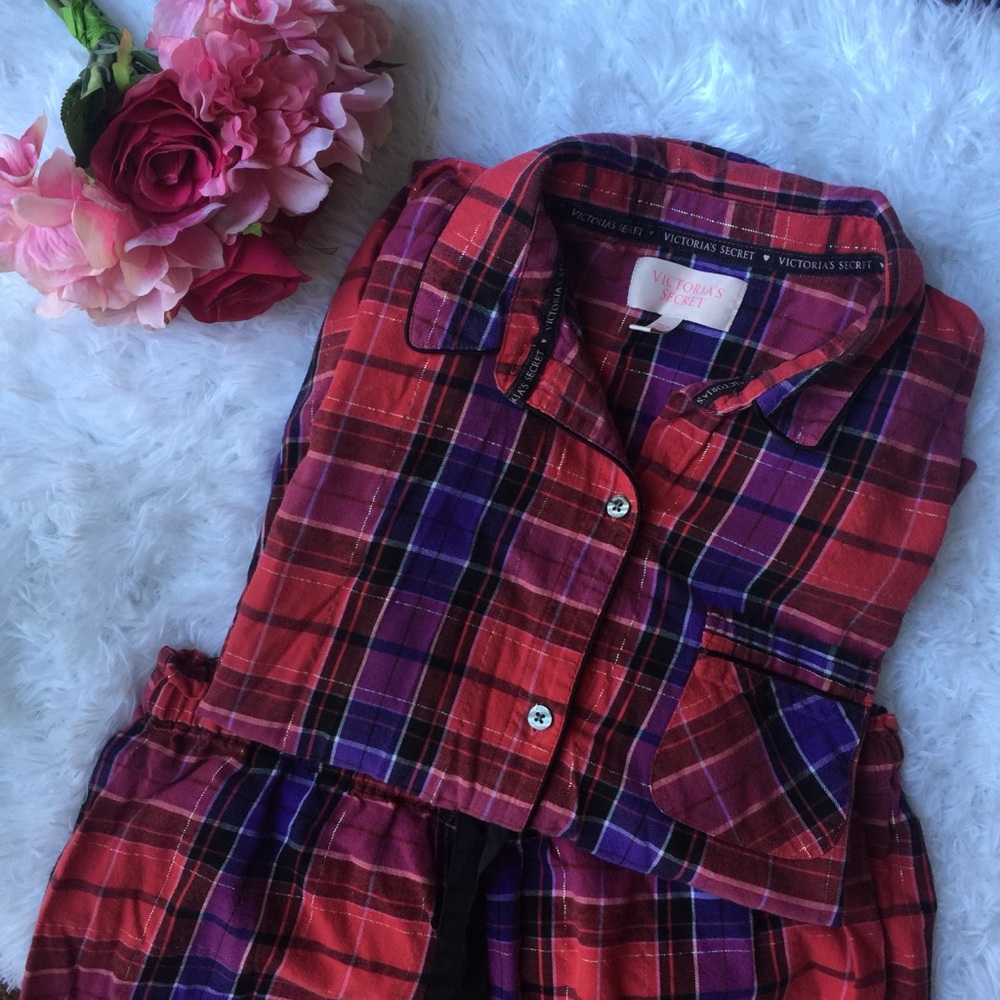 Victorias Secret Plaid Pajama Set Medium